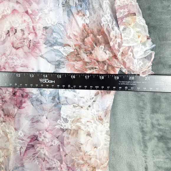 Womens Top XL‎ Romantic Floral Lace Bloomcore Fairy Coquette Boho Feminine Tunic - Picture 4 of 6
